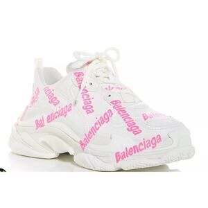 Balenciaga Women's Triple Lace Up Sneakers Pink 38